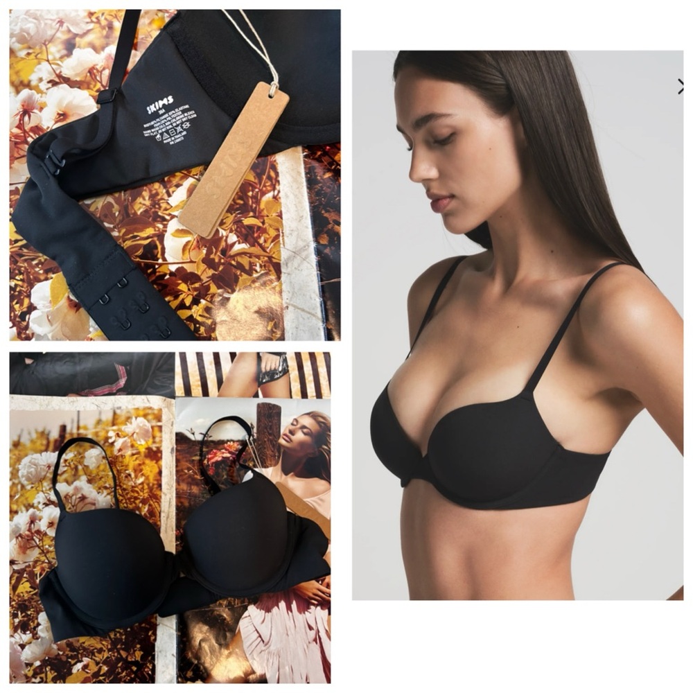 SKIMS Black Fits Everybody Push-Up Bra 36A